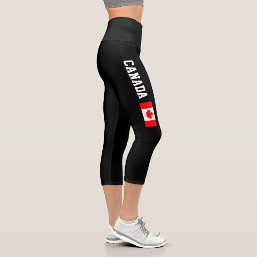 Drapeau canadien à haute taille Capri leggings (Droite)