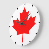 Drapeau canadien Horloge murale en feuille d'érabl (Angle)