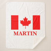 Drapeau canadien nom de famille Sherpa couvertures (Devant)