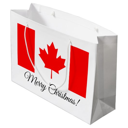 Drapeau canadien personnalisé Joyeux sacs cadeaux  (Dos Angle)