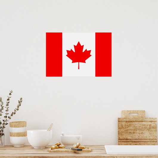 Drapeau canadien Poster de la feuille d'érable rou (Cuisine)