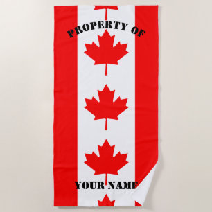 Drapeau canadien serviette de plage personnalisée