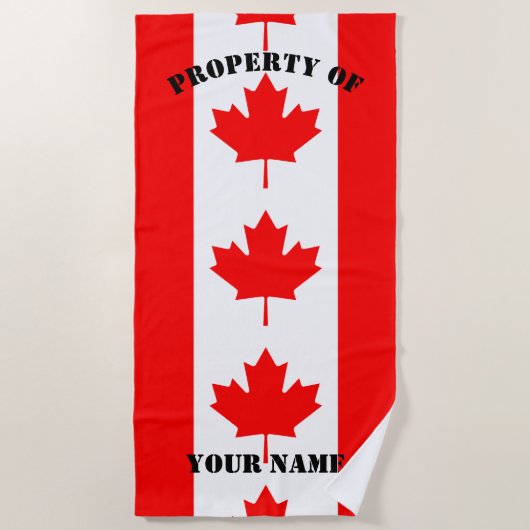 Drapeau canadien serviette de plage personnalisée (Devant)