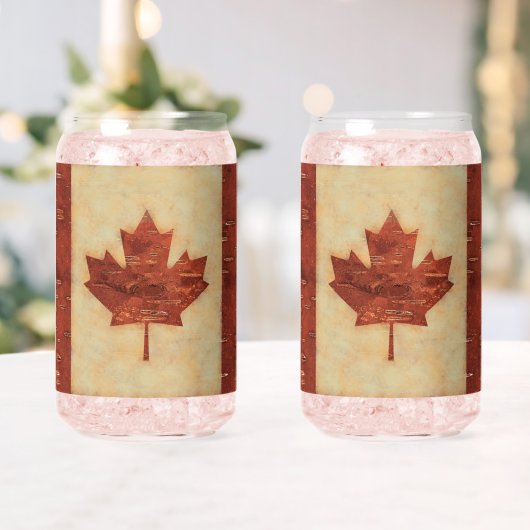 Drapeau Canadien Sur L'Écorce De Birch Intérieur (Insitu (Mariage))