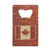 Drapeau Canadien Sur L'Écorce De Birch Intérieur (Dos)