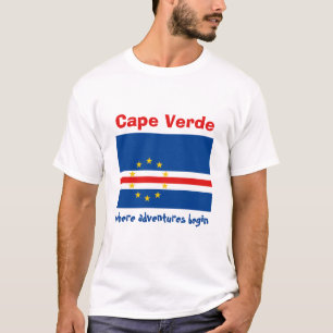 Drapeau Cap-Vert + Carte + T-shirt Texte