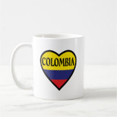 Drapeau cardiaque Colombie Mug de café blanc (Gauche)