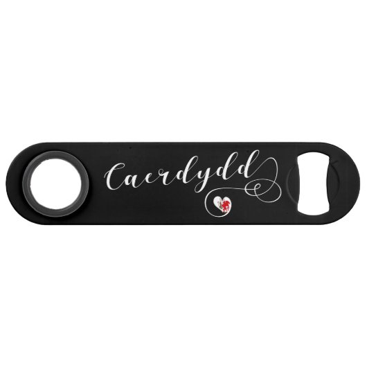 Drapeau Cardiff Dans Un Coeur, Pays De Galles, Cae (Devant (Horizontal))