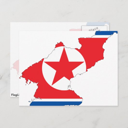 Drapeau carte de Corée du Nord (Devant / Derrière)