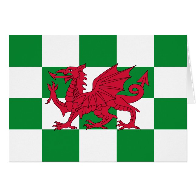 Drapeau celtique rouge dragon chequered créature m (Devant horizontal)