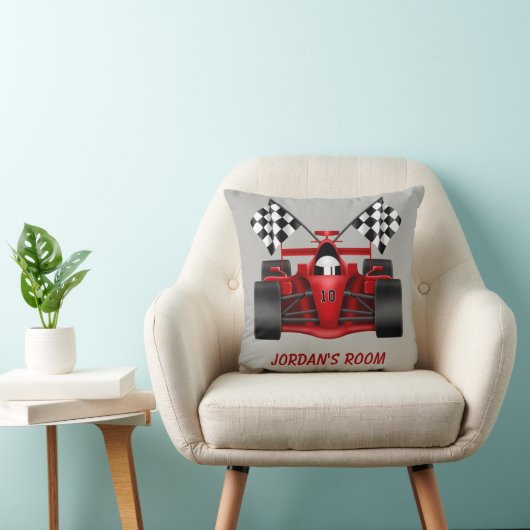 Drapeau Checkered de voiture de course du coussin (Chaise)