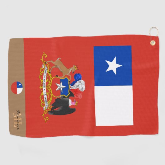 Drapeau chilien monogramme & Chili / serviette de  (Horizontal)