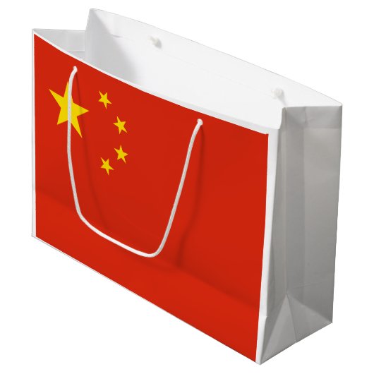 Drapeau chinois grand sac cadeau (Devant Angle)