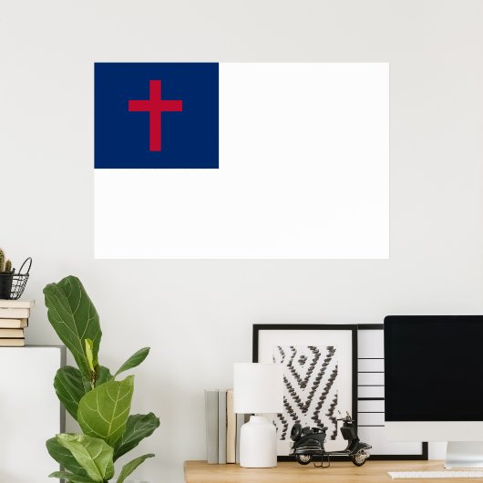 Drapeau chrétien Imprimer Valeur Poster Papier Mat (Bureau à domicile)