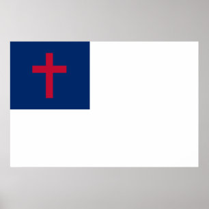 Drapeau chrétien Imprimer Valeur Poster Papier Mat