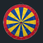 Drapeau Colombie Cible de flechettes patriotique c<br><div class="desc">La Colombie Drapeau Cible de flechettes patriotique colorée aux couleurs du drapeau colombien. Le Dartboard est recouvert de vingt tranches entourées du contour circulaire, toutes peintes aux couleurs du drapeau national. La petite représentation du drapeau national est très subtilement intégrée au milieu du tableau. La conception est complétée par le...</div>