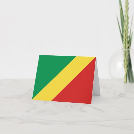 Drapeau Congo-Brazzaville Carte pour notes (Devant)