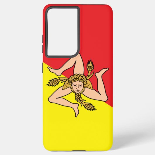 Drapeau Coque Samsung Galaxy S21 Plus de Sicile, I (Verso)
