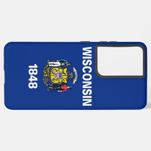Drapeau Coque Samsung Galaxy S21 Plus du Wisconsin (Verso Horizontal)
