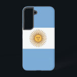 Drapeau Coque Samsung Galaxy S22 d'Argentine<br><div class="desc">Transformez votre Samsung Galaxy S22 en symbole de fierté argentine avec notre couverture exclusive avec le drapeau de l'Argentine ! Réalisée avec une attention minutieuse aux détails, cette couverture présente fièrement le design emblématique du drapeau argentin. Le drapeau présente trois bandes horizontales de bleu clair et blanc, avec au centre...</div>