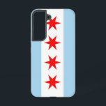 Drapeau Coque Samsung Galaxy S22 de Chicago<br><div class="desc">Transformez votre Samsung Galaxy S22 en symbole de la fierté de Chicago avec notre couverture téléphonique exclusive avec le drapeau de la ville! Réalisée avec précision, cette couverture affiche fièrement les éléments emblématiques du drapeau de Chicago. Quatre étoiles rouges représentant des événements historiques : Fort Dearborn, le Grand feu de...</div>