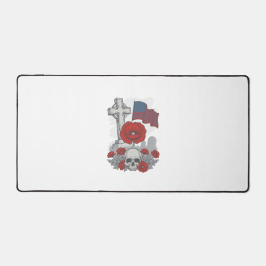 Drapeau coquelicot commémoratif Croix Gravure Vint (Recto)