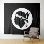 Drapeau corse Tapisserie (En situation (horizontale))