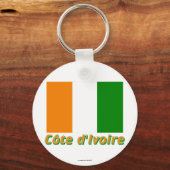Drapeau Côte d'Ivoire avec le nom en français Sleutelhanger (Voorkant)