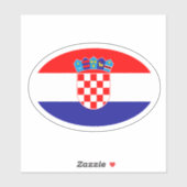 Drapeau croate ovale autocollant de vinyle (Feuille)