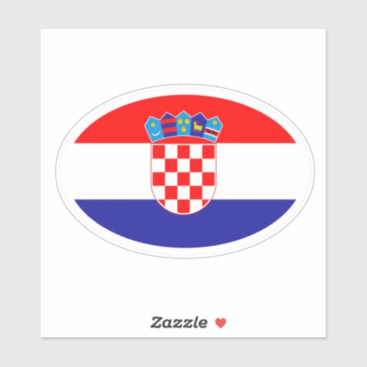Drapeau croate ovale autocollant de vinyle (Feuille)
