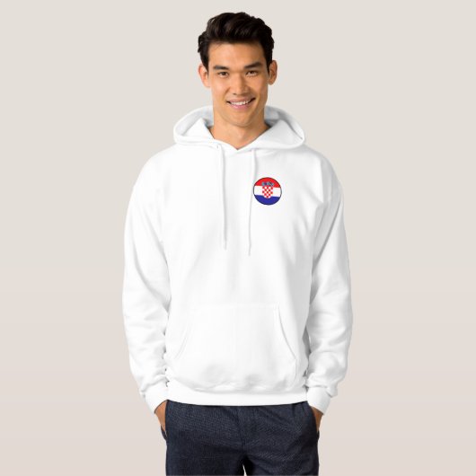 Drapeau croate simple rond Sweat - shirt à capuche (Devant entier)