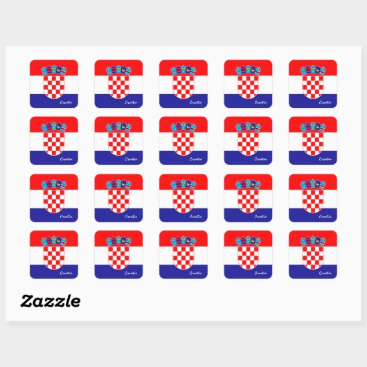 Drapeau croate & sticker de mode Croatie/sports (Feuille)