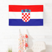 Drapeau Croatie Bannière (En situation)
