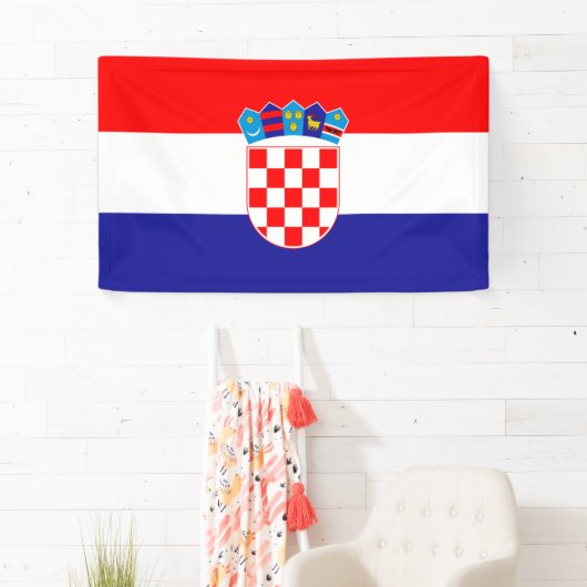 Drapeau Croatie Bannière (En situation)