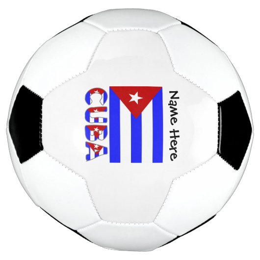 Drapeau cubain bleu clair avec votre nom Socc (Tourné)