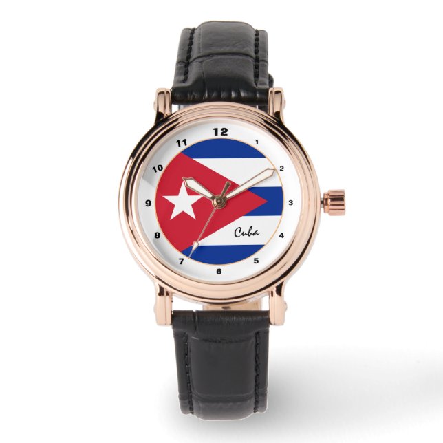 Drapeau cubain & Cuba mode tendance / montre desig (Recto)
