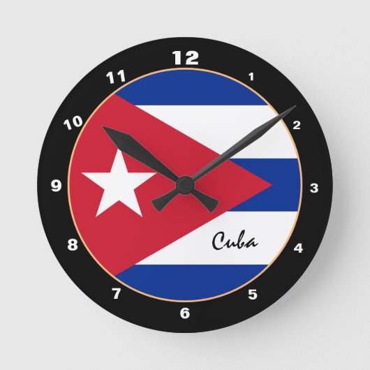 Drapeau cubain & Cuba tendance maison / horloge de (Recto)