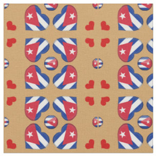 Drapeau cubain et tissu de coeur cubain