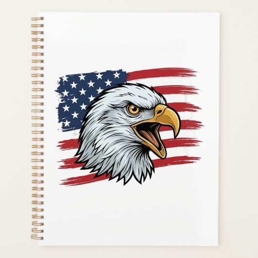 Drapeau d'aigle patriotique dessin vectoriel vinta (Devant)