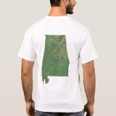 Drapeau d'Alabaman + T-shirt de carte (Dos)