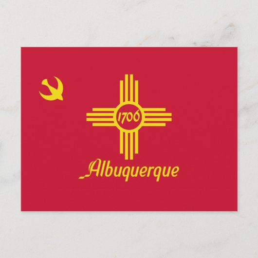 Drapeau d'Albuquerque, Nouveau-Mexique Carte posta (Devant)