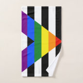 Drapeau d'allié straight de SlipperyJoe, arc-en-ci (Serviette à main)