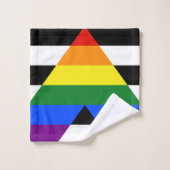 Drapeau d'allié straight de SlipperyJoe, arc-en-ci (Gant de toilette)