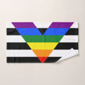 Drapeau d'allié straight de SlipperyJoe, arc-en-ci (Serviette à main)