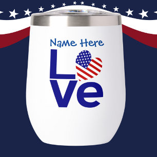 Drapeau d'amour USA en bleu personnalisé