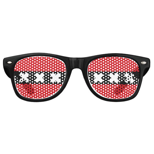 Drapeau d'Amsterdam, Pays-Bas Lunettes de soleil R (Devant)