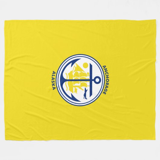 Drapeau d'Anchorage, couverture en polaire de l'Al (Devant (Horizontal))