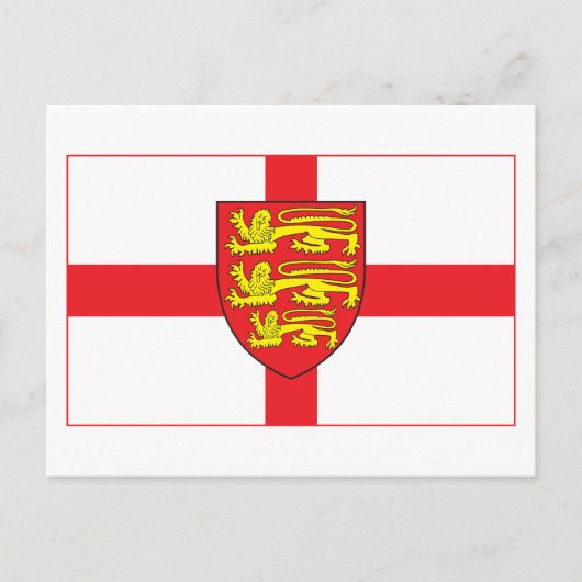 Drapeau d'Angleterre avec armoiries Carte postale (Devant)