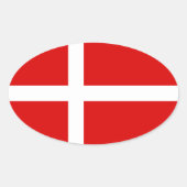 Drapeau danois autocollant ovale (Devant)