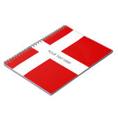 Drapeau danois de carnet de notes à spirale fait (Côté gauche)